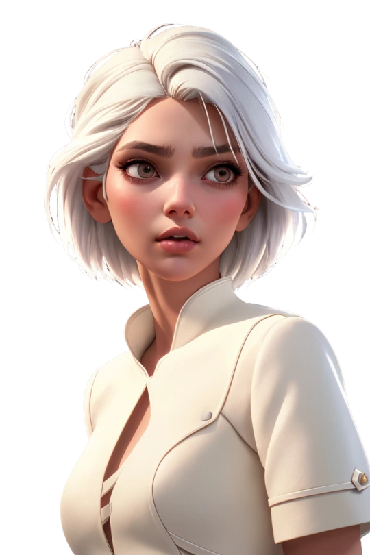 White-haired three-dimensional Nastia character